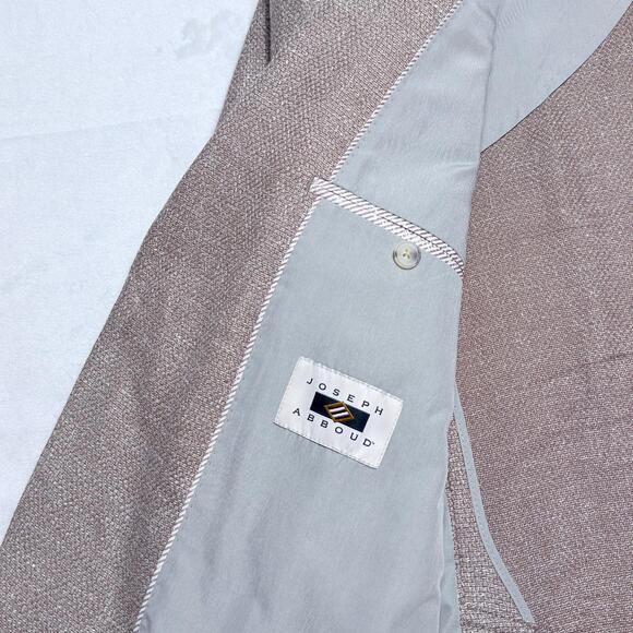 NWOT Joseph Abboud Blazer Sport Coat Mens 44R Modern Fit Linen Pink Mauve - Picture 4 of 9